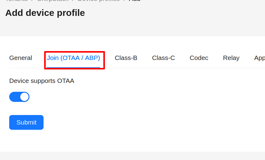 Chirpstack profile OTAA