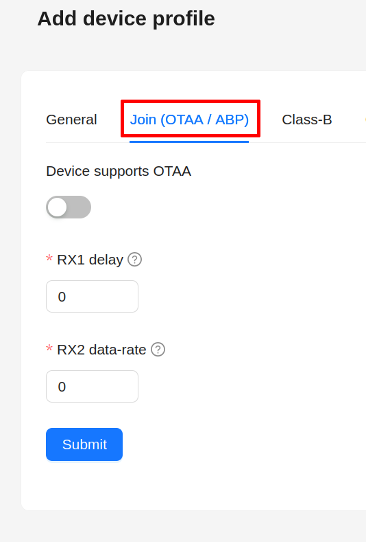 Chirpstack profile ABP