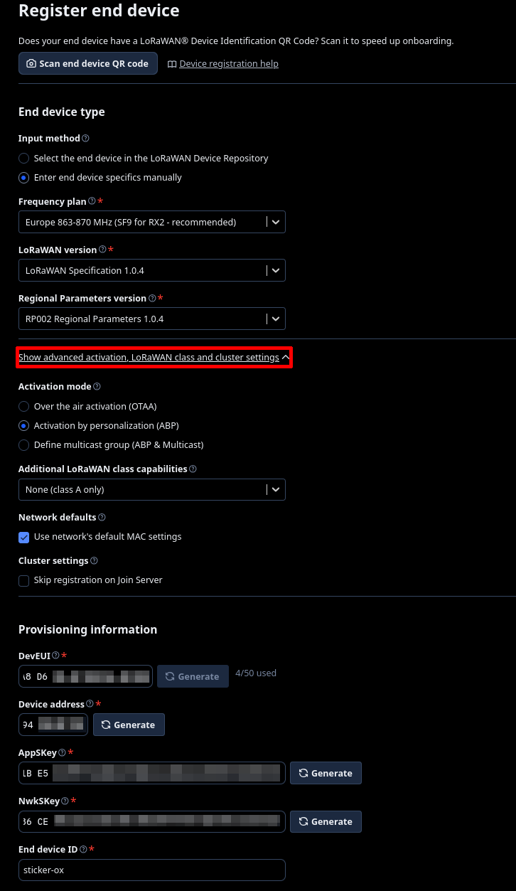 TTS ABP device identifiers