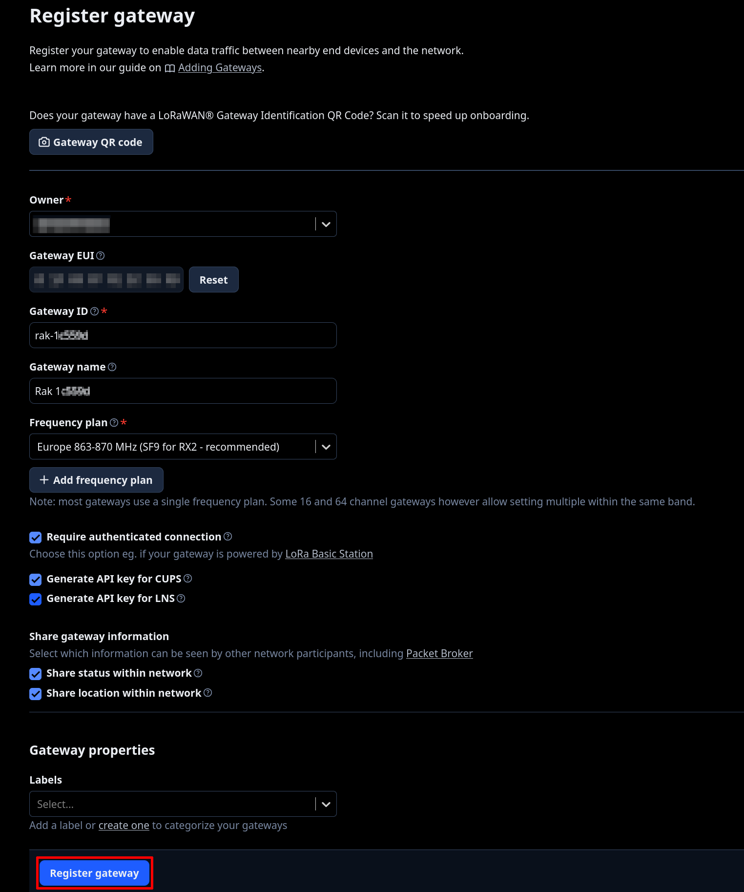 TTS Geteway Config
